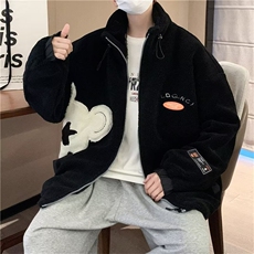青少年棉衣男冬季新款宽松潮牌外套港风贴标立领抽绳棉服上衣D10，男装棉衣，星座506
