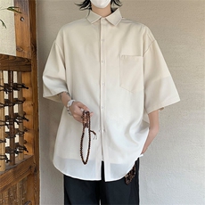 X2393TP35-48衬衫男款夏季新品上衣简约感短袖小众外套潮，男装衬衫，电商A102