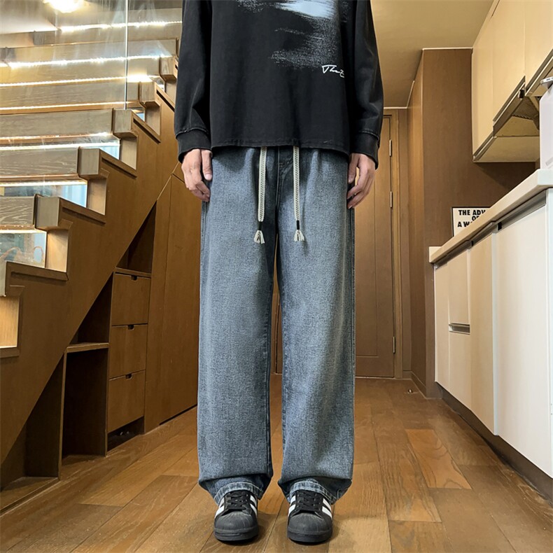 复古牛仔裤男春季2026新款美式风直筒长裤宽松水洗裤子J8058-P45,男装牛仔裤,星座509