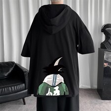 LD54005-P45连帽短袖t恤男大码胖子带帽五分袖中袖，男装T恤，电商A040