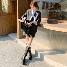 灰色西装女裙春秋2025新款高级感气质ootd穿搭又a又飒，女装西装，浙宝193A