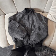 立领防寒PU皮衣外套双拉链棒球服美式cleanfit飞行员夹克JKK785，男装夹克，星座516A