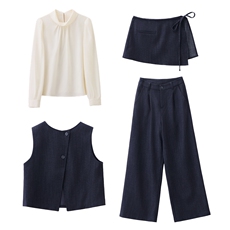 2026春季新款简约时尚休闲四件套裤，女装套装/套裙，美沁