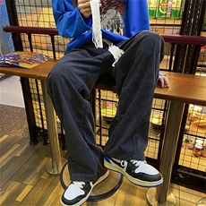 灯芯绒裤子春季新款高街ins潮牌直筒裤男美式S-3XL裤子K2017-P35，男装休闲裤，星座512-2