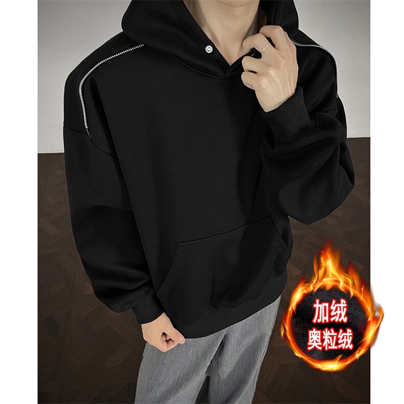 500克重磅加绒奥粒绒无帽绳拉链连帽卫衣硬挺外套男RH5307JR-P60，女装短外套，星座610B-1