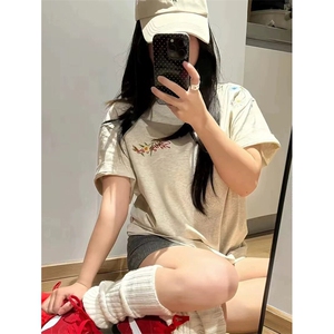 万针全刺绣工艺抖音得物高品质260克重磅纯棉双纱美式高街短袖T恤图片