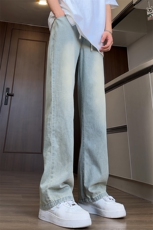 B221美式ins高街小众宽松夏季冰凉冰丝牛仔裤LK24172-P60控78，男装牛仔裤，电商B221