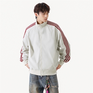 立领开衫夹克男2026新款拉链卫衣条纹运动休闲外套JK02567-P75图片