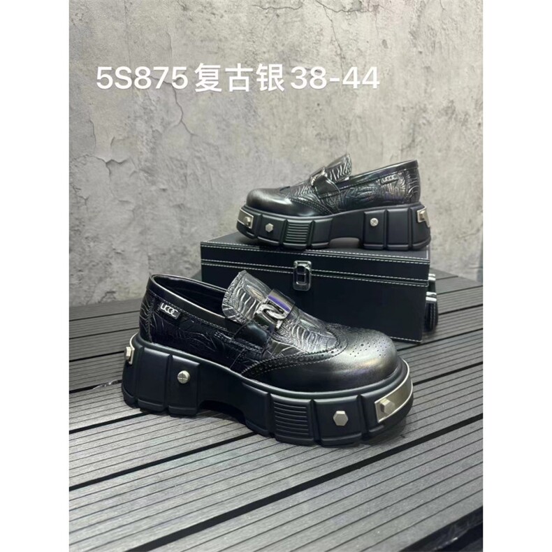 时尚厚底复古皮鞋男图片