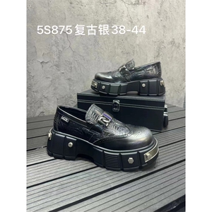 时尚厚底复古皮鞋男图片