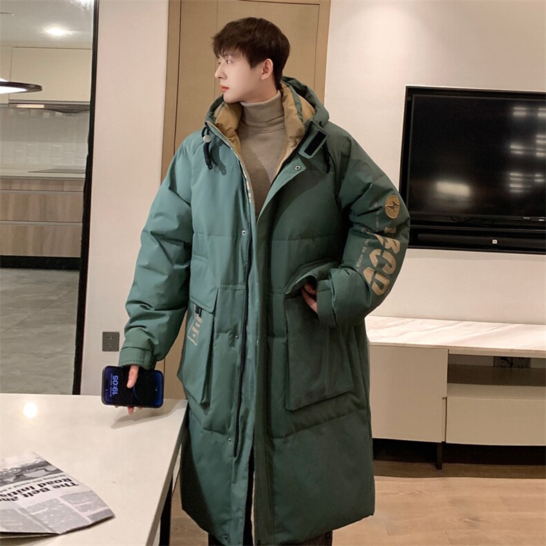 羽绒服男冬季新款港风宽松中长款白鸭绒外套YR906-P170(现货，男装羽绒服，星座214-3