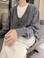 秋冬新款舒适显瘦时尚百搭纯毛两件套女装羊毛衫套装，女装羊毛衫，恒恩羊绒