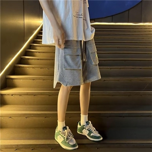 高街潮牌工装短裤男夏季五分裤华夫格美式篮球运动中裤D2087-p30图片