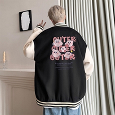 摇粒绒棒球服男大码开衫卫衣男夹克BF86310-P65，男装夹克，电商A040