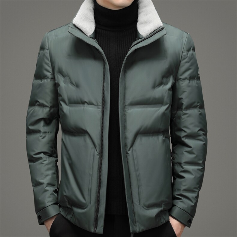 冬季新款纯色立领羽绒服休闲外套中年爸爸装上衣YYYR18-P290，男装羽绒服，电商B212（原钱塘6029）