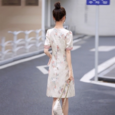 【现货----支持退现】新中式旗袍女2025夏季新款气质显瘦连衣裙，女装连衣裙，沁沁公主