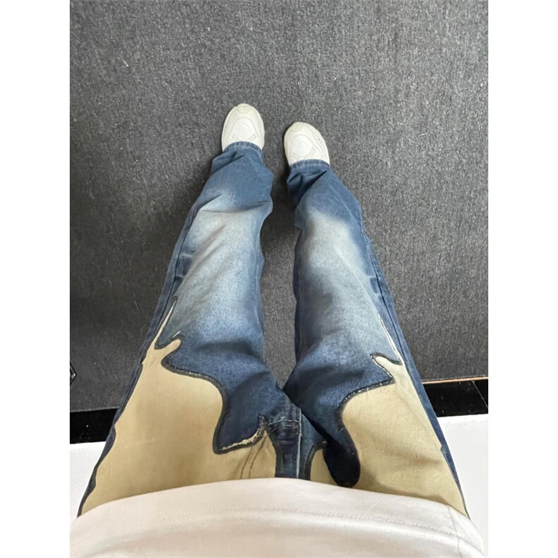 【有货】美式复古牛仔裤男设计感小众裤子NZK9102PP-特P55,男装牛仔裤,星座1007（原301D）