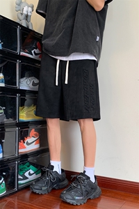 港风 麂皮绒钢印短裤五分裤休闲裤A014-DY2357-P45控58图片