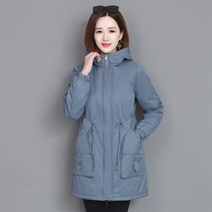 现货产品盗图必究！夹棉外套女秋冬保暖休闲减龄棉服连帽长袖棉服图片