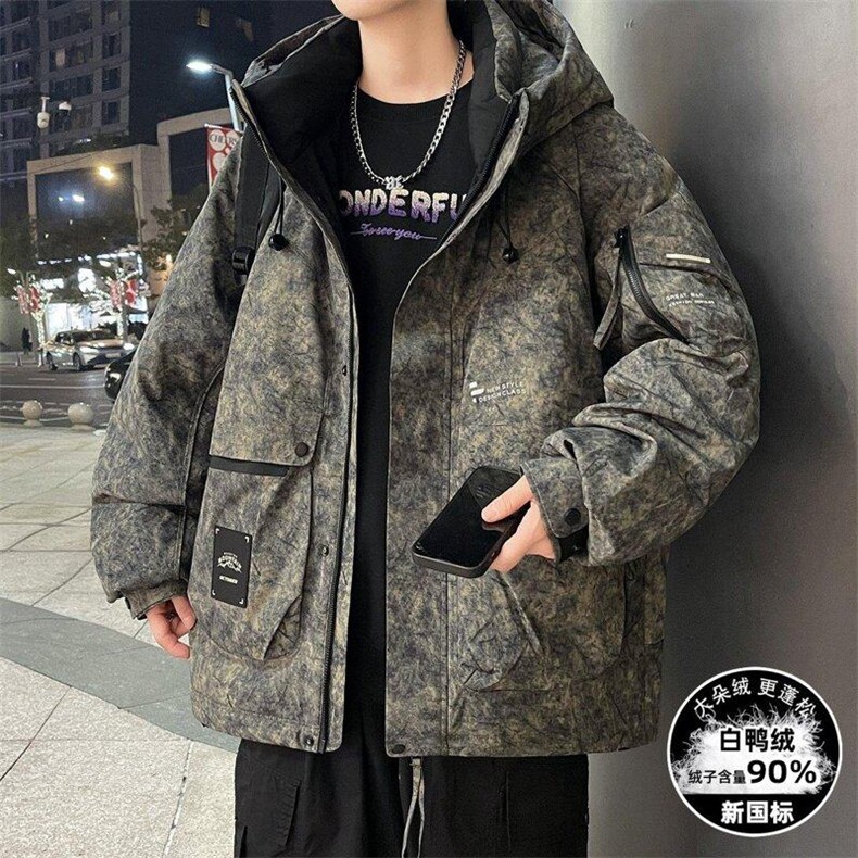 Y9019-特P268工装羽绒服男款冬季加厚连帽派克服男士外套,男装羽绒服,电商D310B