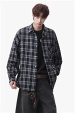 衬衫男秋季新款港风宽松大码磨毛长袖衬衣CS37-P38，男装衬衫，星座214-3