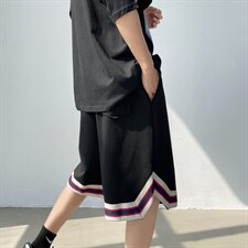 抽绳篮球运动短裤男夏季薄款外穿宽松美式高街五分裤潮流K18-P25，男装休闲裤，星座1008-1