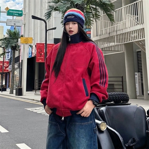 抖音得物高品质 美式高街重磅结构设计拼接织带立领卫衣外套 CM42图片