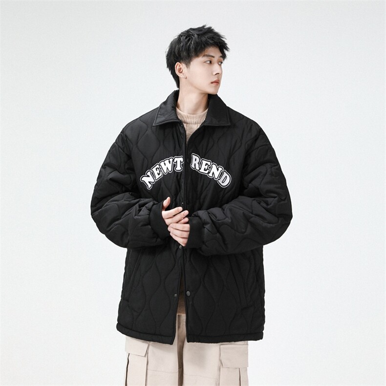 夹克棉衣男潮牌冬翻领字母痞帅棒球服外套大码棉服M0781-P95,男装棉衣,星座308B-2