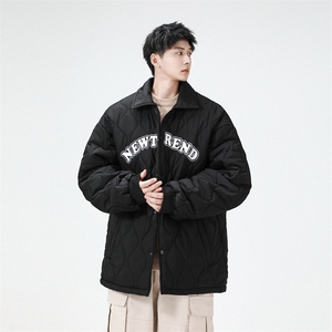 夹克棉衣男潮牌冬翻领字母痞帅棒球服外套大码棉服M0781-P95图片