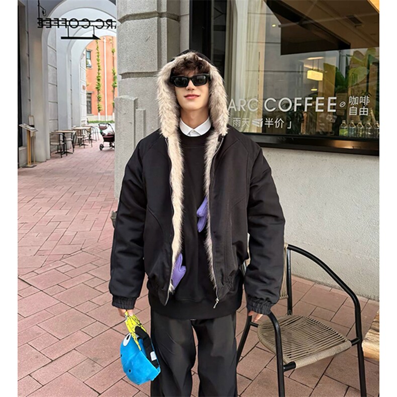 网图美式座山雕加绒加厚棉服男女秋冬宽松休闲棉衣-A2347P120,男装棉衣,电商B241