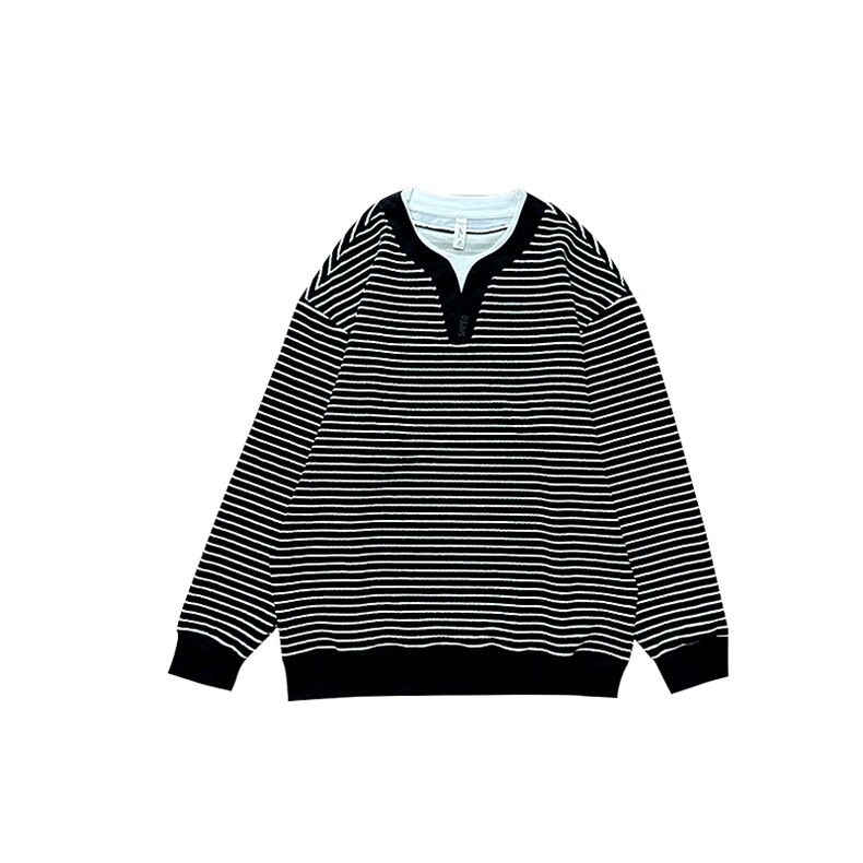 AW212/P78控108秋季社会小伙假两件拼接撞色设计感打底卫衣男黑首,男装T恤,星座305B-1