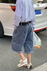 2024夏宽松休闲美式七分裤k7181p55控68，男装牛仔裤，电商A138B