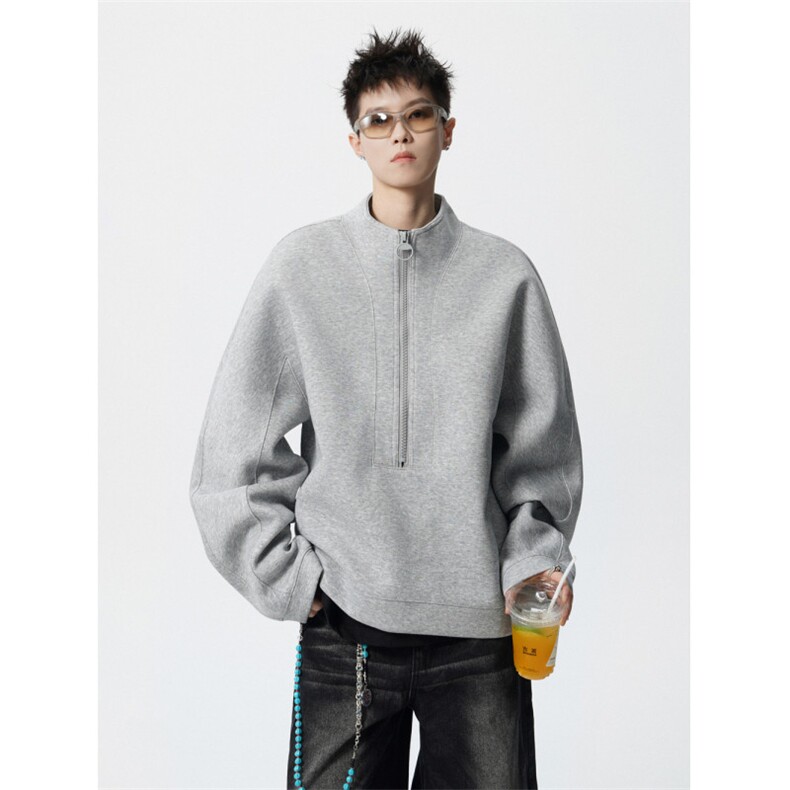 706-WY5414-P65现货秋季男士半高领休闲卫衣情侣廓形外套,女装短外套,星座706