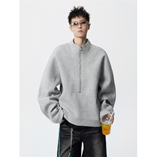 706-WY5414-P65现货秋季男士半高领休闲卫衣情侣廓形外套，女装短外套，星座706