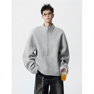 706-WY5414-P65  现货  秋季男士半高领休闲卫衣情侣廓形外套图片