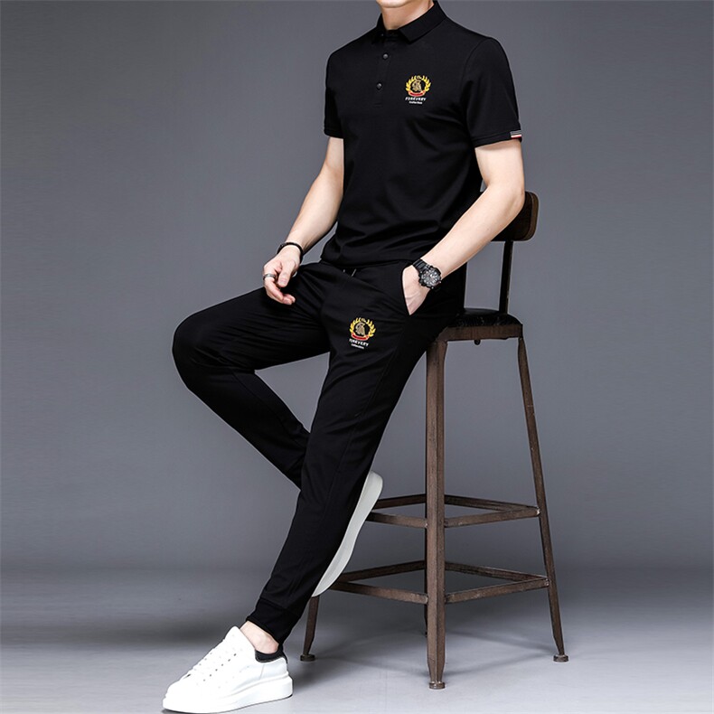 2023新款中年男士夏季短袖长裤夏款运动套装中老年休闲运动服夏装,男装休闲套装,电商B212（原钱塘6029）