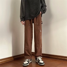 牛仔裤男秋季潮大码休闲裤子高街V123P50，男装牛仔裤，星座1116-2
