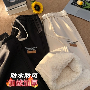 现货1万件冬季羊羔绒加绒保暖三防休闲裤男715-6BX27(控78)图片