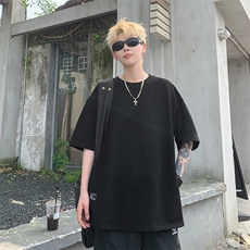 网红港风大码复古纯棉圆领短袖T恤男潮流XZ213-T072-P55控78，男装T恤，星座213