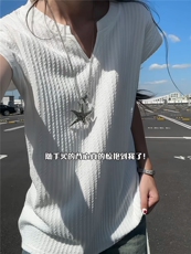 XZ809A/BXXX02/特P14不缺货肌理感美式V领坎肩背心T恤，男装背心/马甲，星座809A(原222-1)
