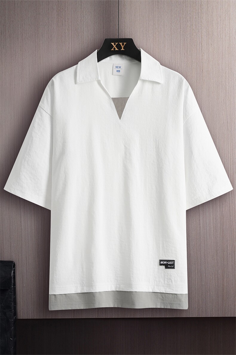 冰氧仿棉短袖木板挂拍体恤休闲百搭纯色POLO衫男上衣TC3143-P35,男装Polo衫,星座717