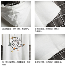 LD54142-P45连帽短袖t恤男大码胖子带帽五分袖中袖网格挂拍，男装T恤，电商A040A