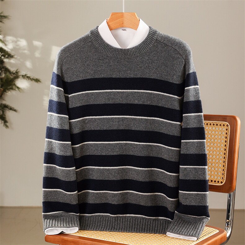 2025春秋新款羊绒衫女100纯山羊绒圆领气质减龄百搭毛针织上衣，男装羊绒套衫，米田羊绒