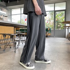 基地-K404-P45春季休闲裤男士西裤大码阔腿裤垂感直筒裤子宽松潮图片