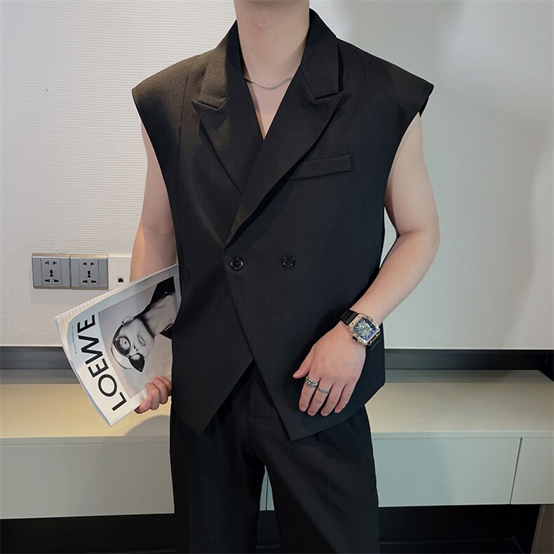 夏季设计款西装马甲男士时尚网红无袖西服背心马甲BX007-P68控89,男装背心/马甲,电商B267