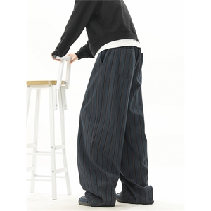 现货A165-K8767-P6588 春款 美式弯刀裤拖地慵懒风休闲裤长裤图片