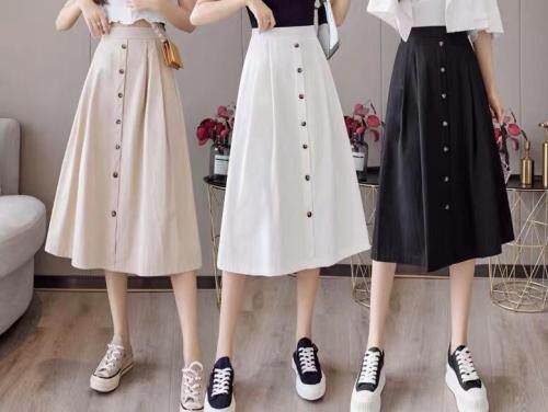 水洗棉Ad字裙，女装，九今