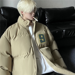港风冬季新款潮流印花百搭保暖加厚棉服外套MY23412特批70控118图片