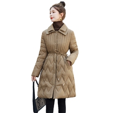 羽绒棉服女中长款2025冬季新款韩版收腰显瘦减龄时尚加厚外套棉袄，女装棉衣/棉服，悠米