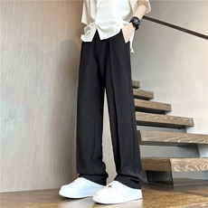 2025春季新款垂感休闲裤男宽松直筒小西裤九分裤纯色百搭K225-48，男装休闲裤，电商B278